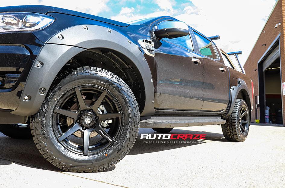 FORD RANGER AVALANCHE MATTE BLACK FRONT MILLED